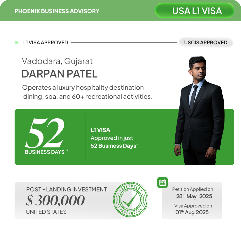 Darpan Patel USA L1 Visa Approval