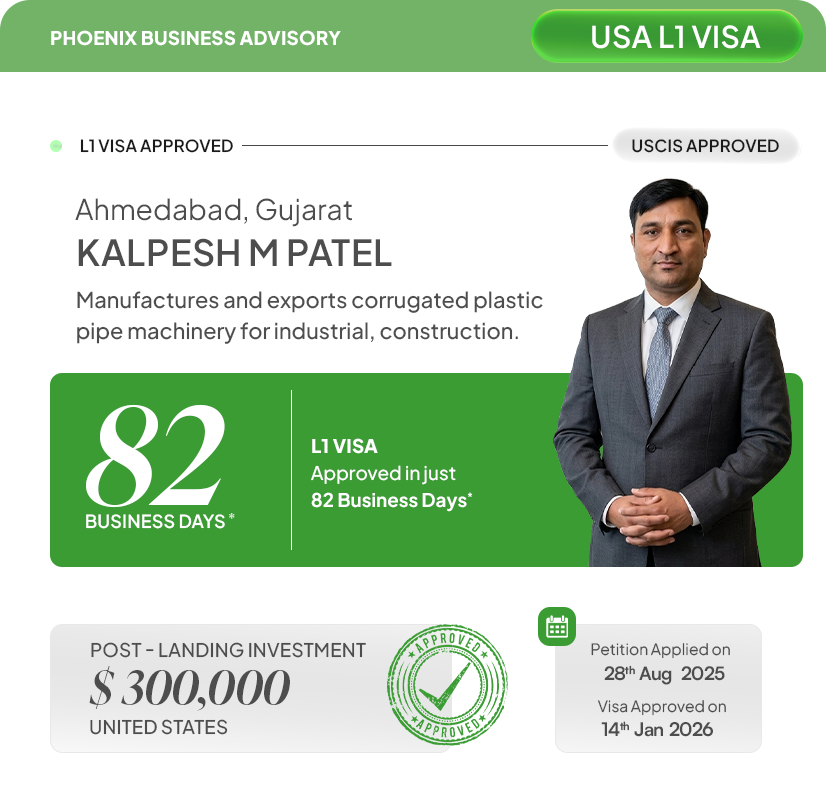 Kalpesh M Patel USA L1 Visa Approval