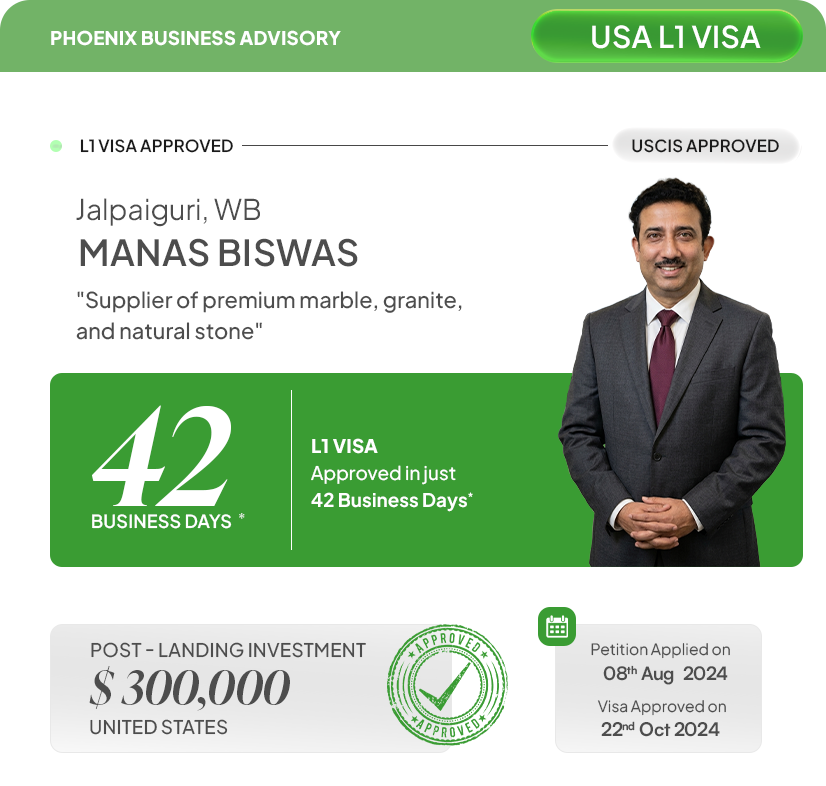 Manas Biswas USA L1 Visa Approval