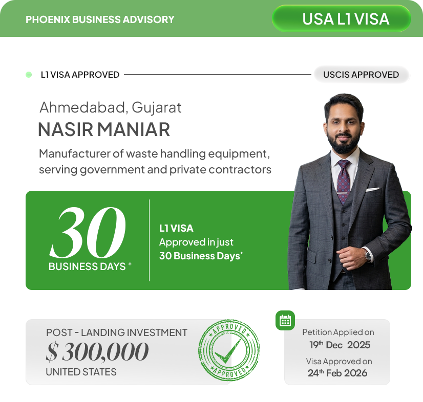 Nasir Maniar USA L1 Visa Approval