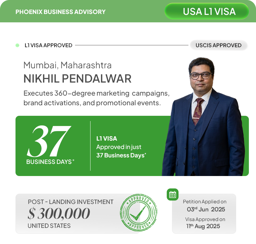 Nikhil Pendalwar USA L1 Visa Approval