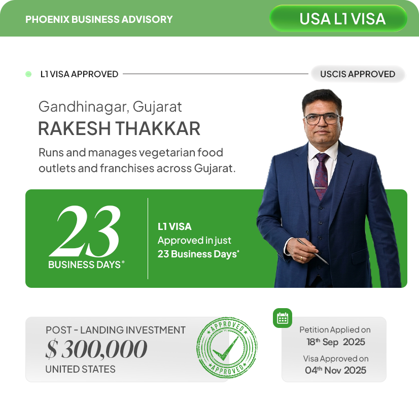 Rakesh Thakkar USA L1 Visa Approval