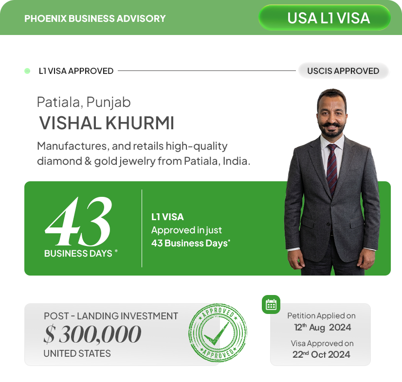 Vishal Khurmi USA L1 Visa Approval